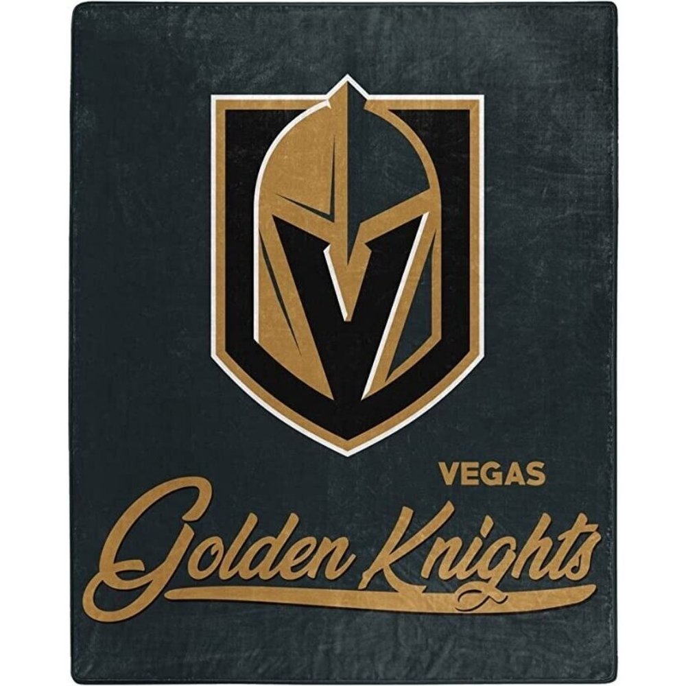 NHL Las Vegas Golden Knights Royal Plush Raschel Throw Blanket Signature Design